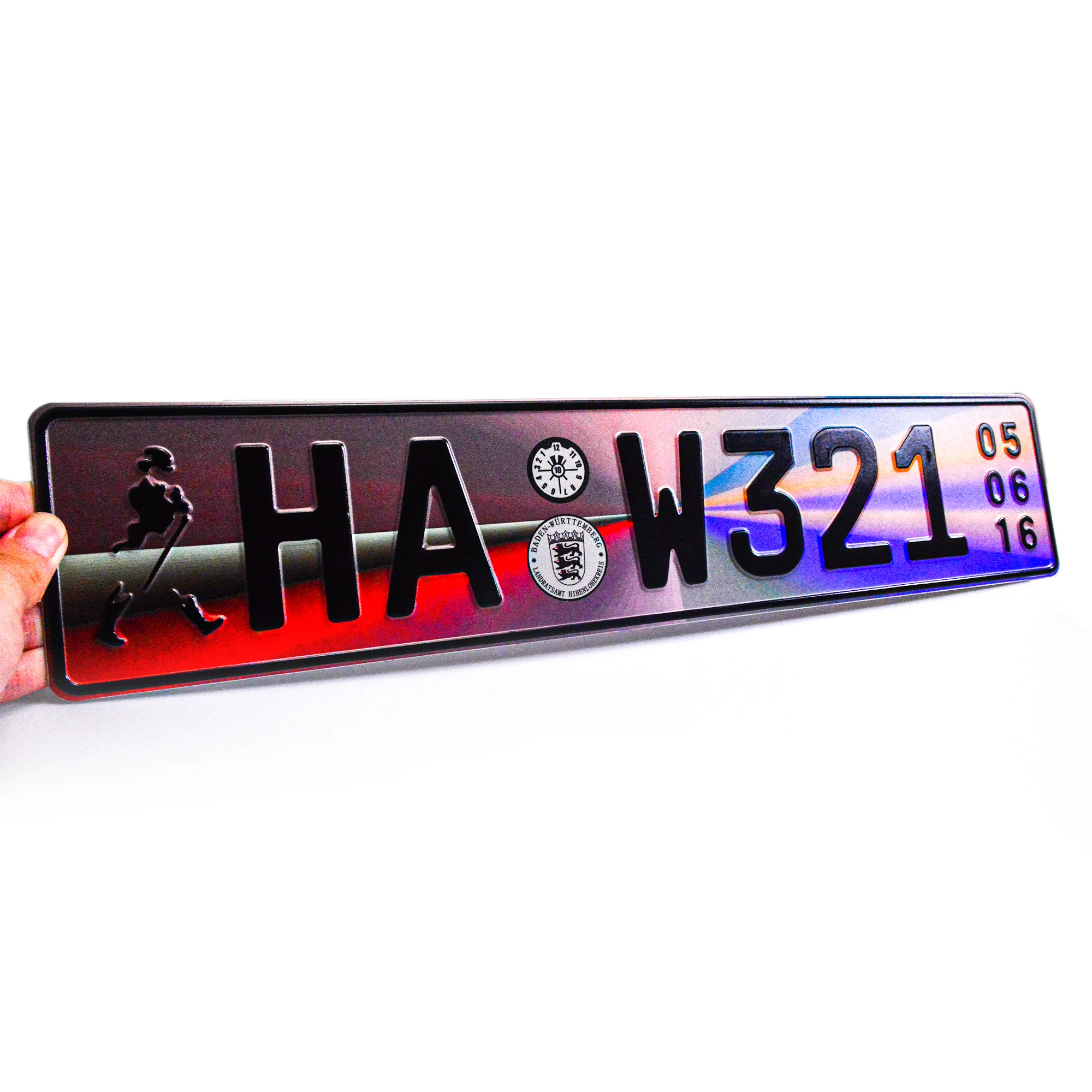 Europe Car Tag White Blanks Sublimation Metal Single Sided Plastic Masked Prints Aluminum License Plates for DIY Printing