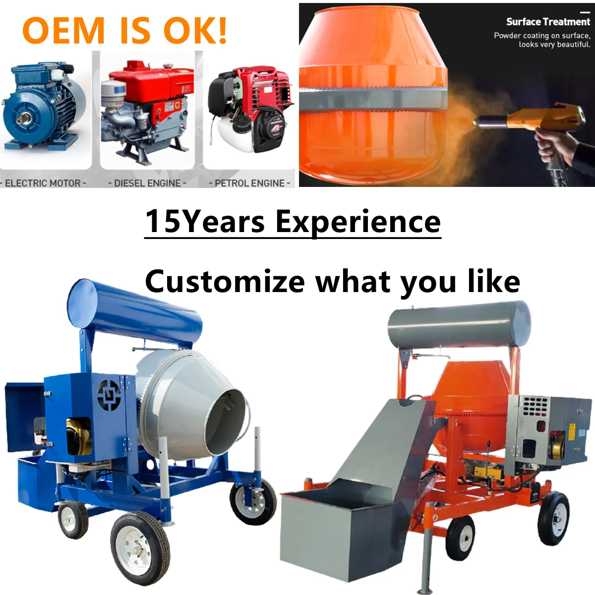 Low MOQ JQ 700L electrical concrete concrete cement mixer machine motor power engine for home use mesin mixing beton