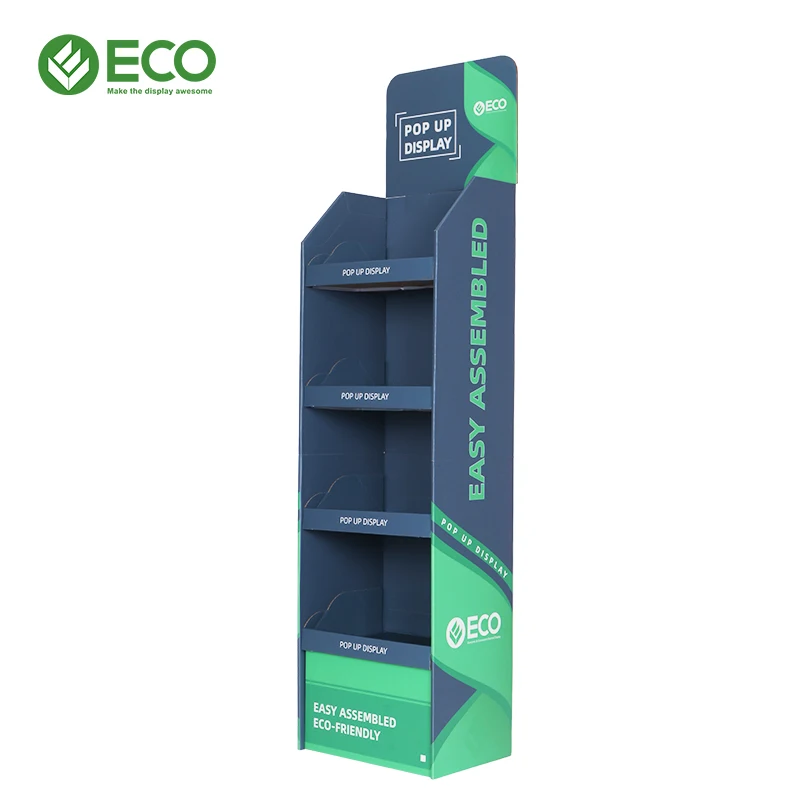 Custom Point Of Sales Floor Display Toy Display Cabinet Pop Up Cardboard Stand