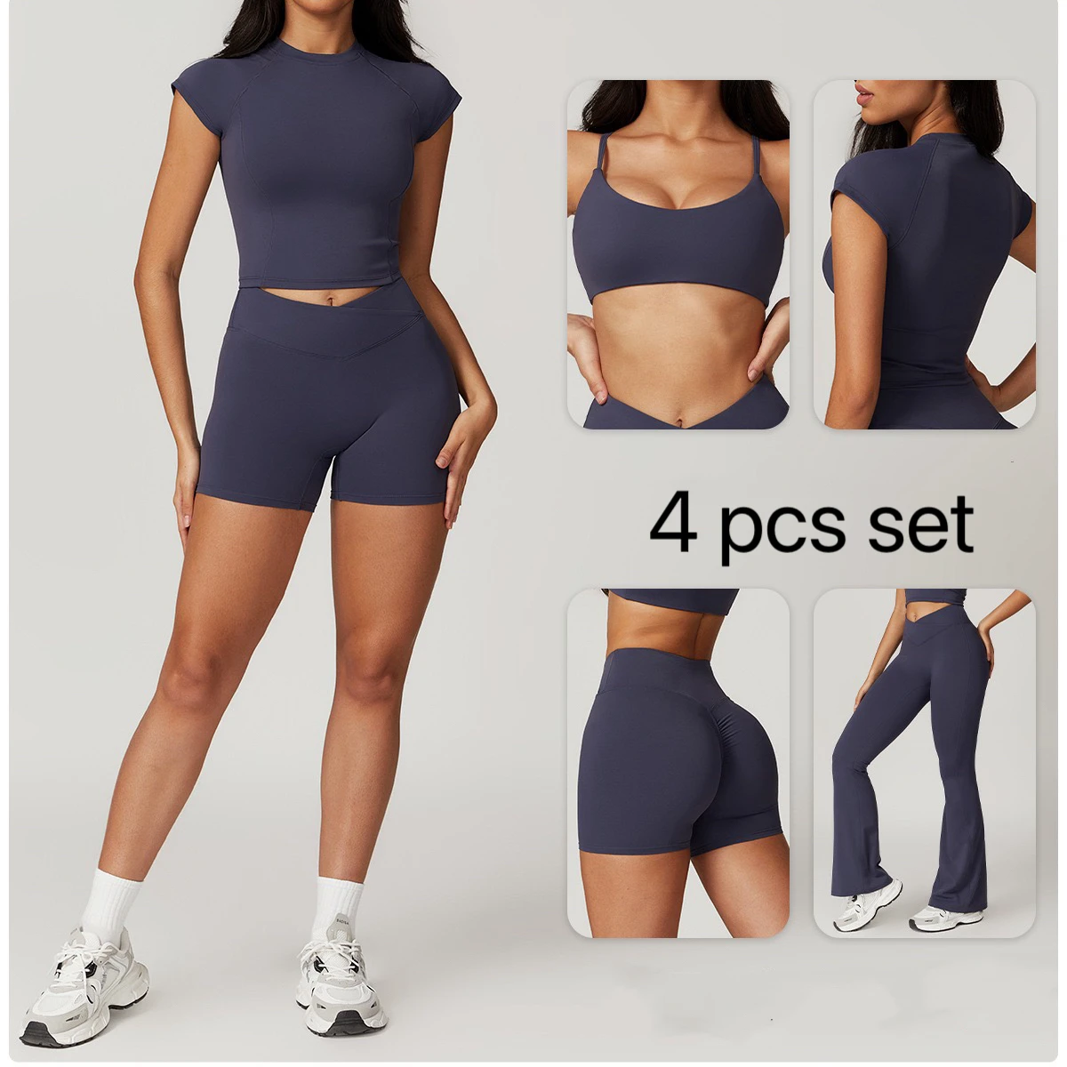 Factory Direct Sale 4pcs Leggings Sets for Women Best Price Workout Sets Quick Dry Sportswear Wear Sets Women