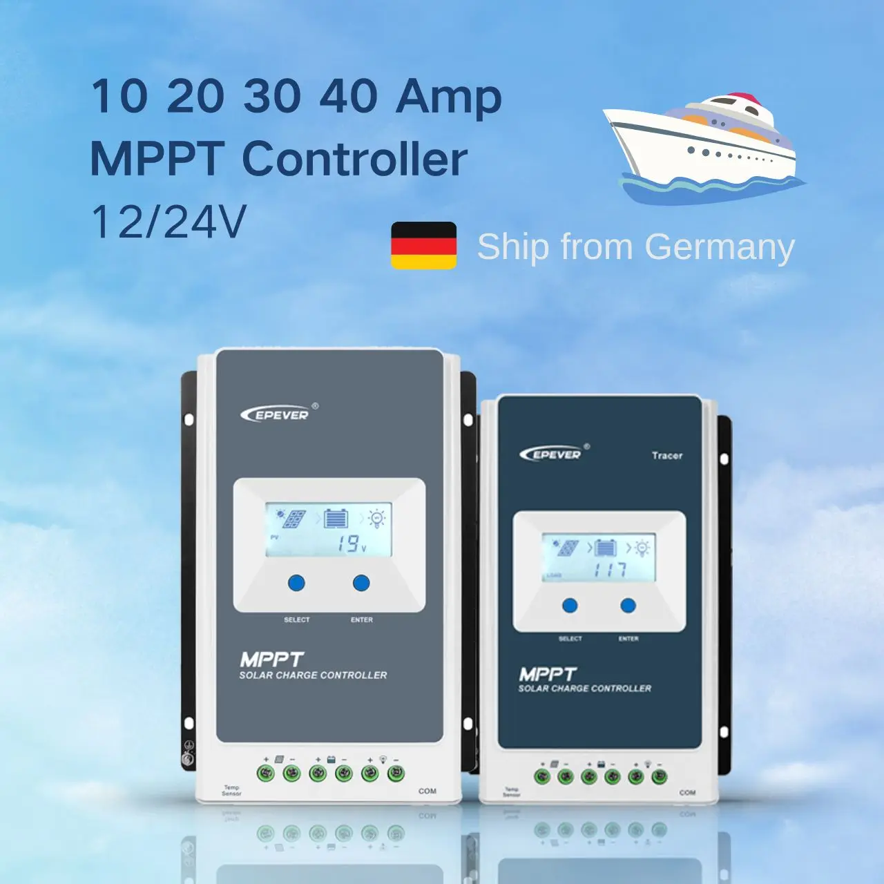 Germany warehouse in stock EPEVER MPPT Solar Charge Controller 10a 20A 30A TracerAN 4210AN 12V/24V Auto Charge MPPT Controller