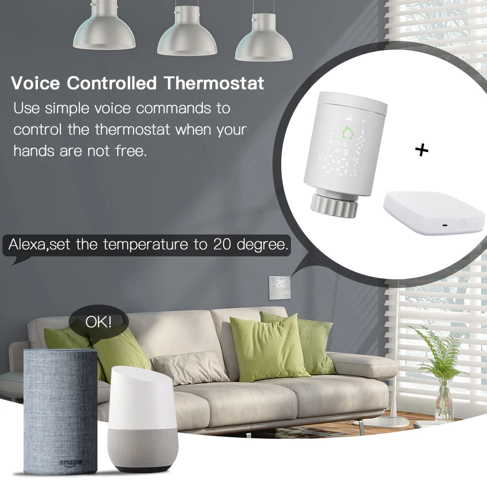 HY368 room radiator underfloor water heating programmable system timer smart life tuya wifi ZigBee thermostatic TRV