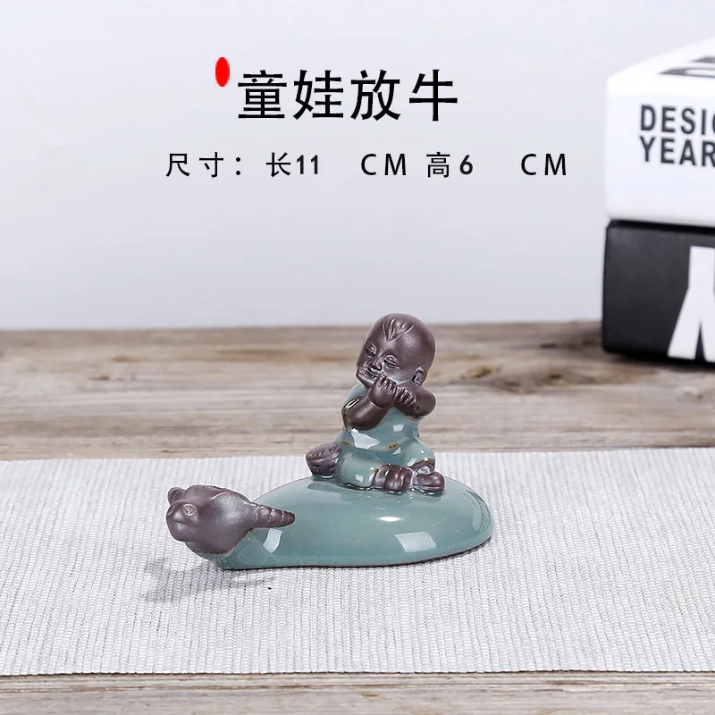 Wuyang бонсай маленькая декоративная керамическая фигура геяо цветочный чай для домашних животных дзен маленький монах сочный горшок пейзаж деко