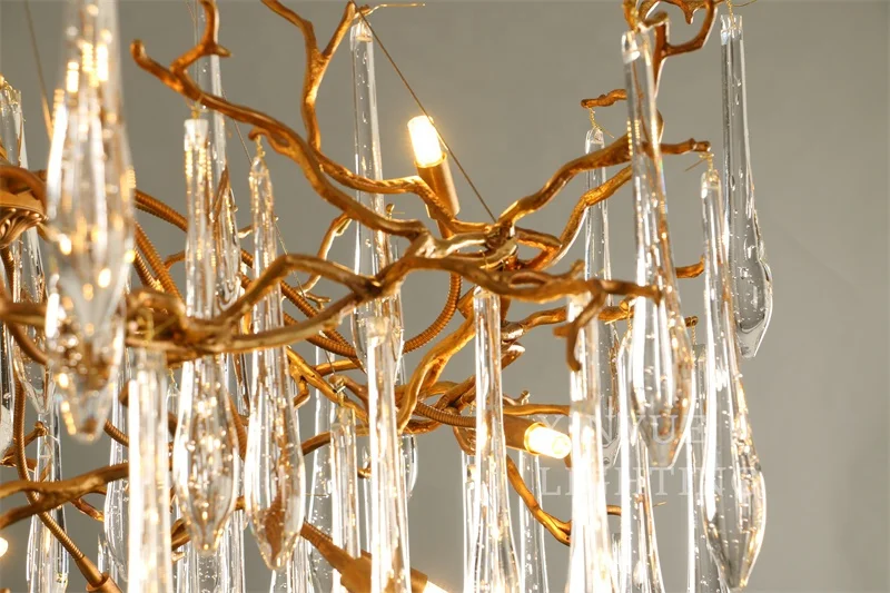 Oval Long Brass Chandelier Pendant Light Hot Sale Brass Pendant Lamp Copper Crystal Pendant Light Blown Glass Chandelier