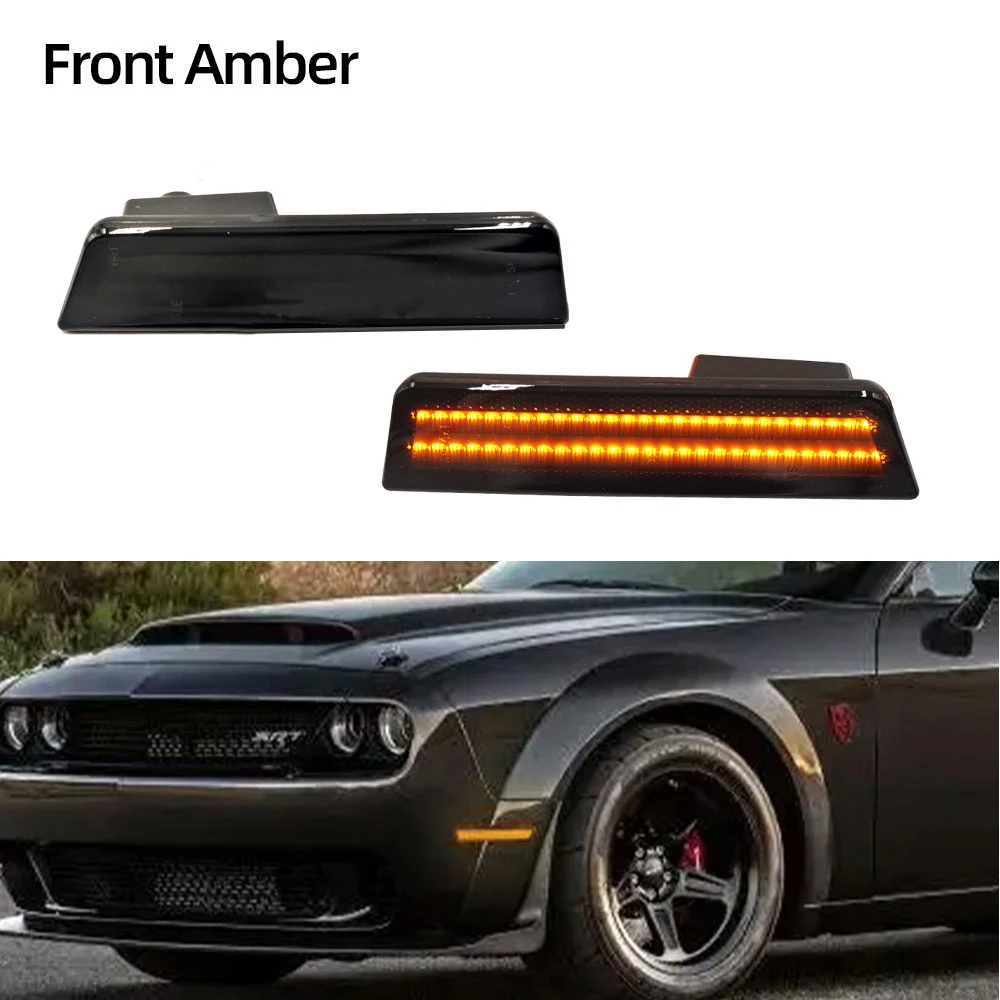 Car Accessories LED Side Marker Lights Bumper Lamps for Dodge Challenger Charger