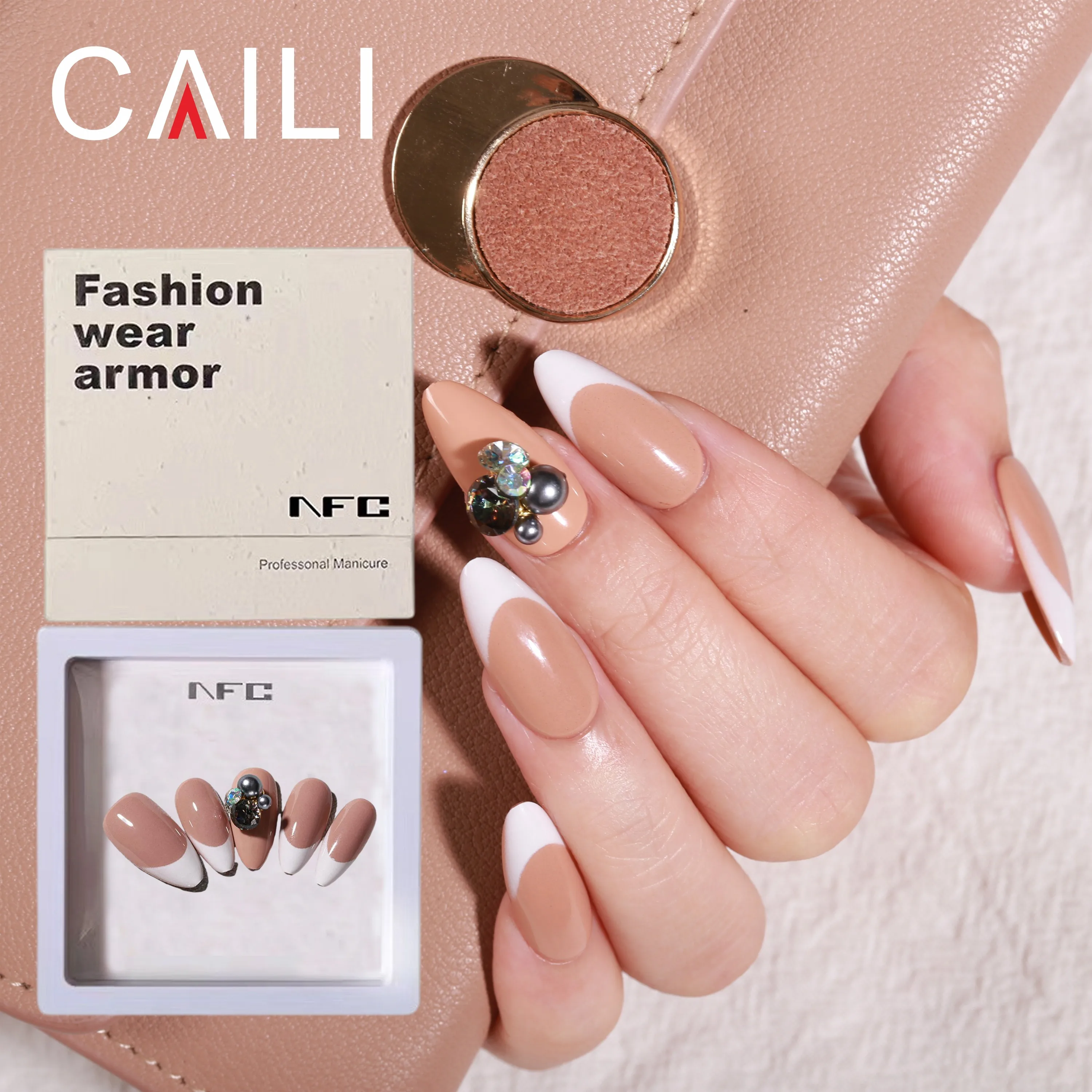 Hot Sale Colorful Round Design Press Full Cover Artificial Nail Tips Unas For Girls