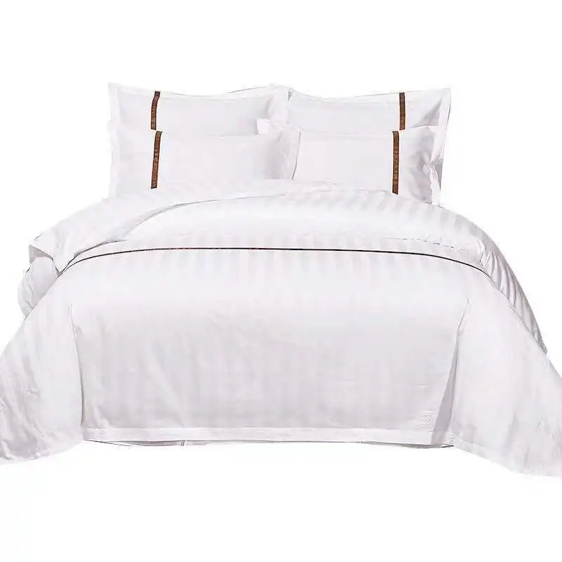 Holiday inn ibis hyatt place hotel linen flat white single pick minium 150 washes bed sheet duvet cover bedding set