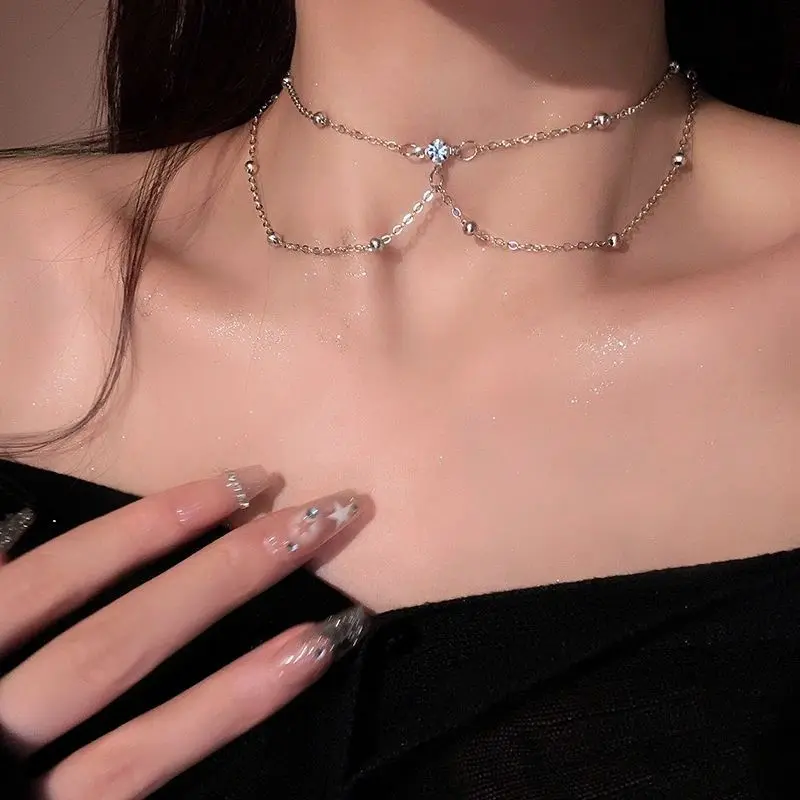 High-End Fashionable Versatile Diamond Pendant and Body Chain Necklace Sexy Sparkling Alloy Belly Jewelry
