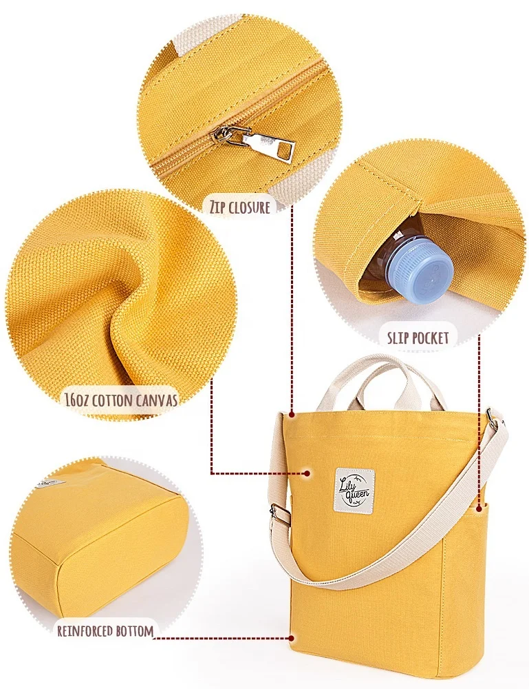 Canvas  cross body bag book tote  ladies weekend bag for casual work