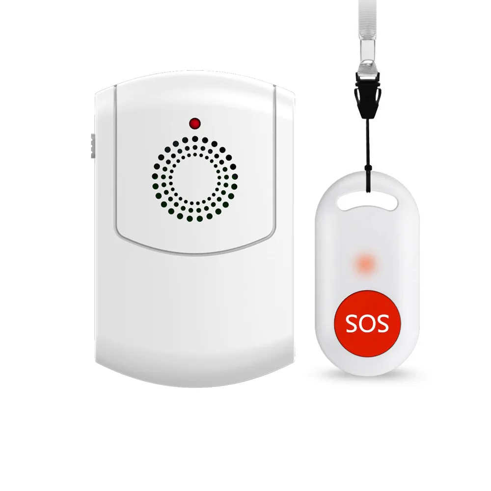 Personal Emergency SOS Button bells with Vibration Door Bells Chimes Wireless Caregiver Pager bell