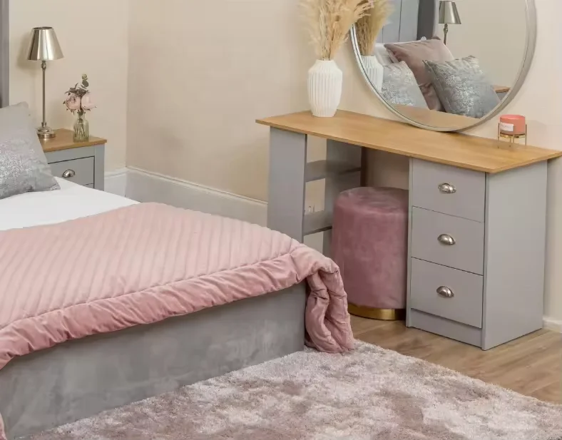 new customized country style bedroom furniture sets bedside table dressing table chest drawer wardrobe