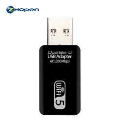 high speed rtl8812bu AC1200 (866+300) mbps wireless usb wifi adapter dual band 802.11 2.4G&5G lan card for laptop desktop