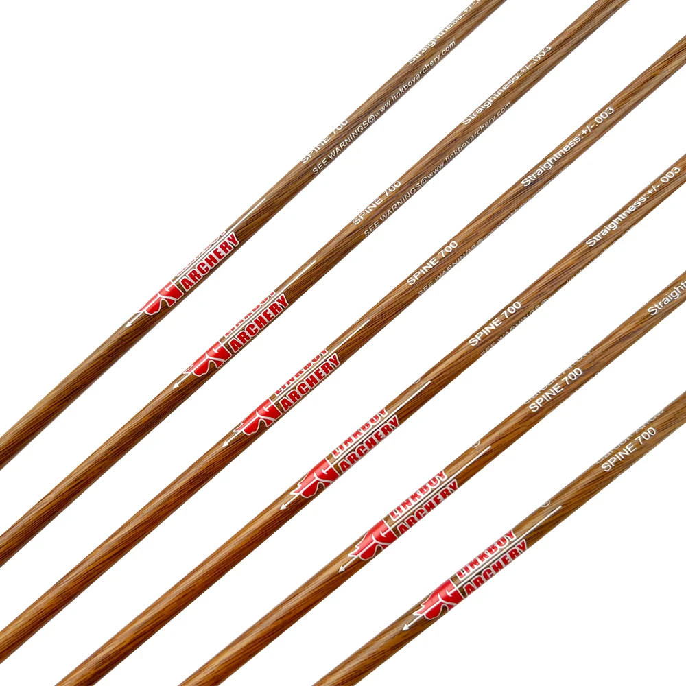 ID4.2mm/.165' Full Carbon Wood Pattern Arrows Shaft Recurve Compound Bow Arrows Hunting Steel Points Pin Nock Arrows