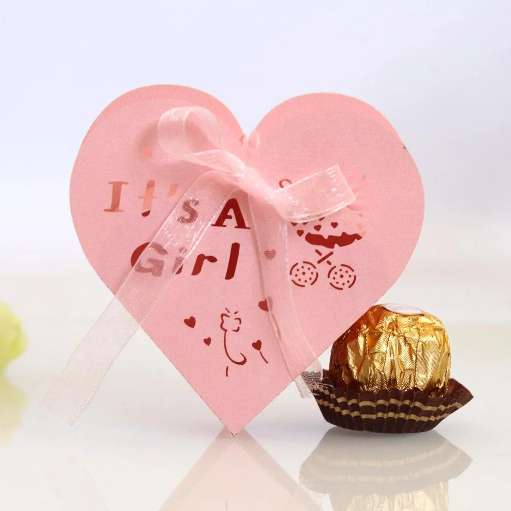 Its A Boy Girl Hollow Boxes Sweet Candy Packaging Box For Baby Baptism Shower Birthday Party Decor Supplies