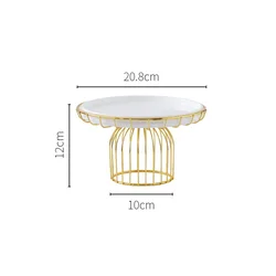 European Luxury Ceramic Fruit Cake Plate Tray Classical Display Decoration Snacks Cupcake Stand Holder