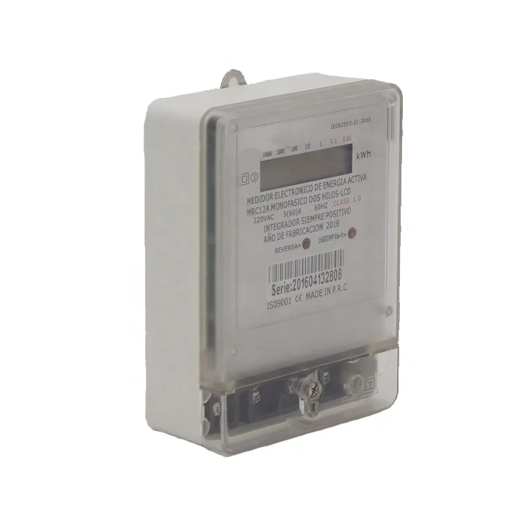 Single Phase Three Wire  LCD  Display  Mechanical Step Register Watt Hour Energy  Meter
