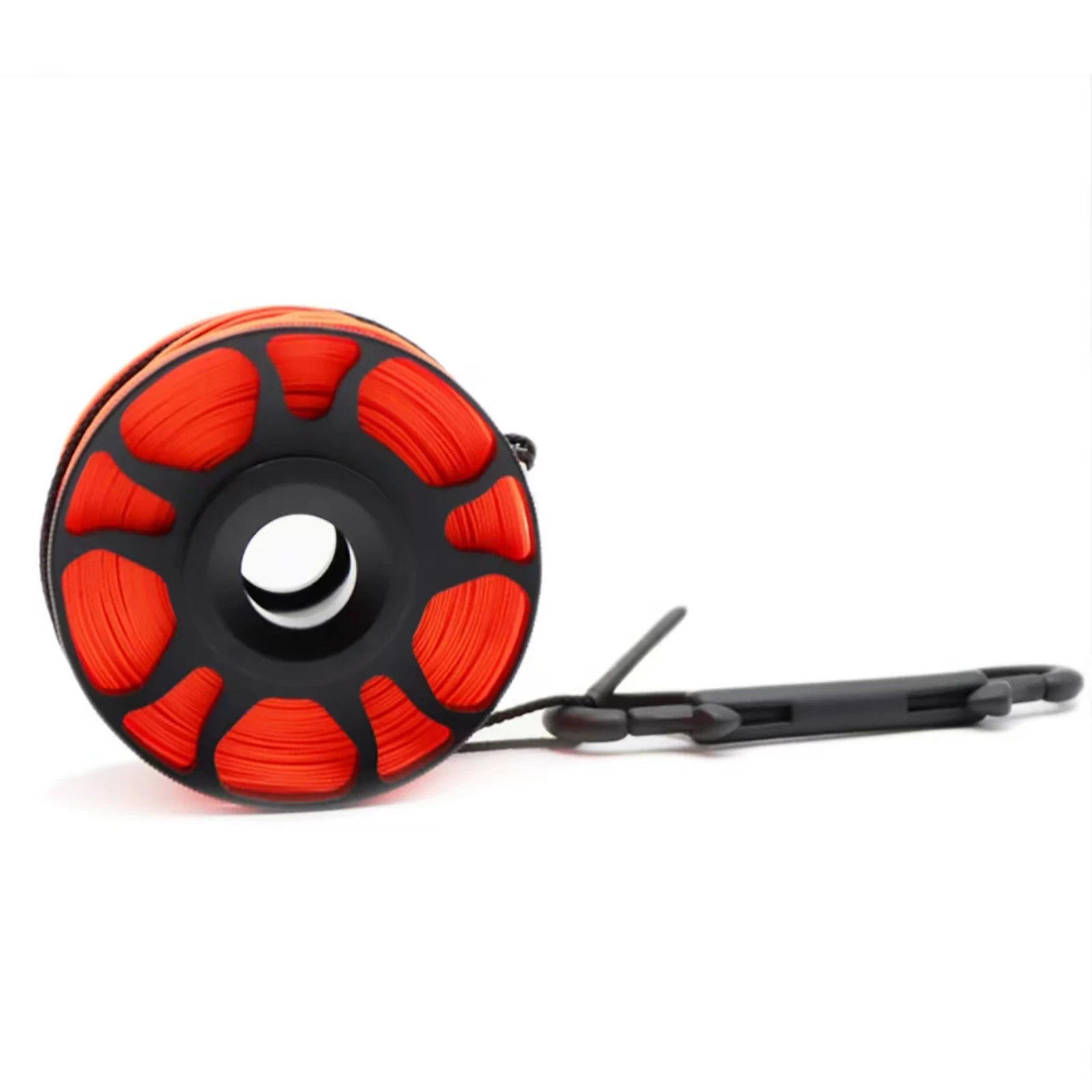 Scuba Diving Safety Accessories 50M SMB Finger Reel Aluminum Alloy Spool With Nylon Material Underwater Signal Buoy Device