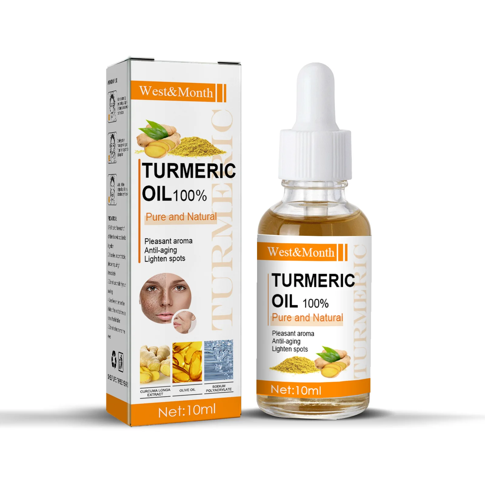 Free Sample Skin Care Serum Anti Wrinkle Shrinks Pores Facial Serum Natural Turmeric Essential Oil