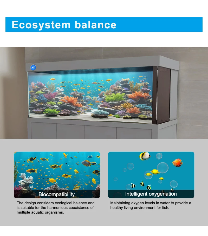 Luxury 200L All Aluminum Intelligent Supermarket Digital Super White Glass Fish Tank Commercial Custom Aquarium Large Fish Tank