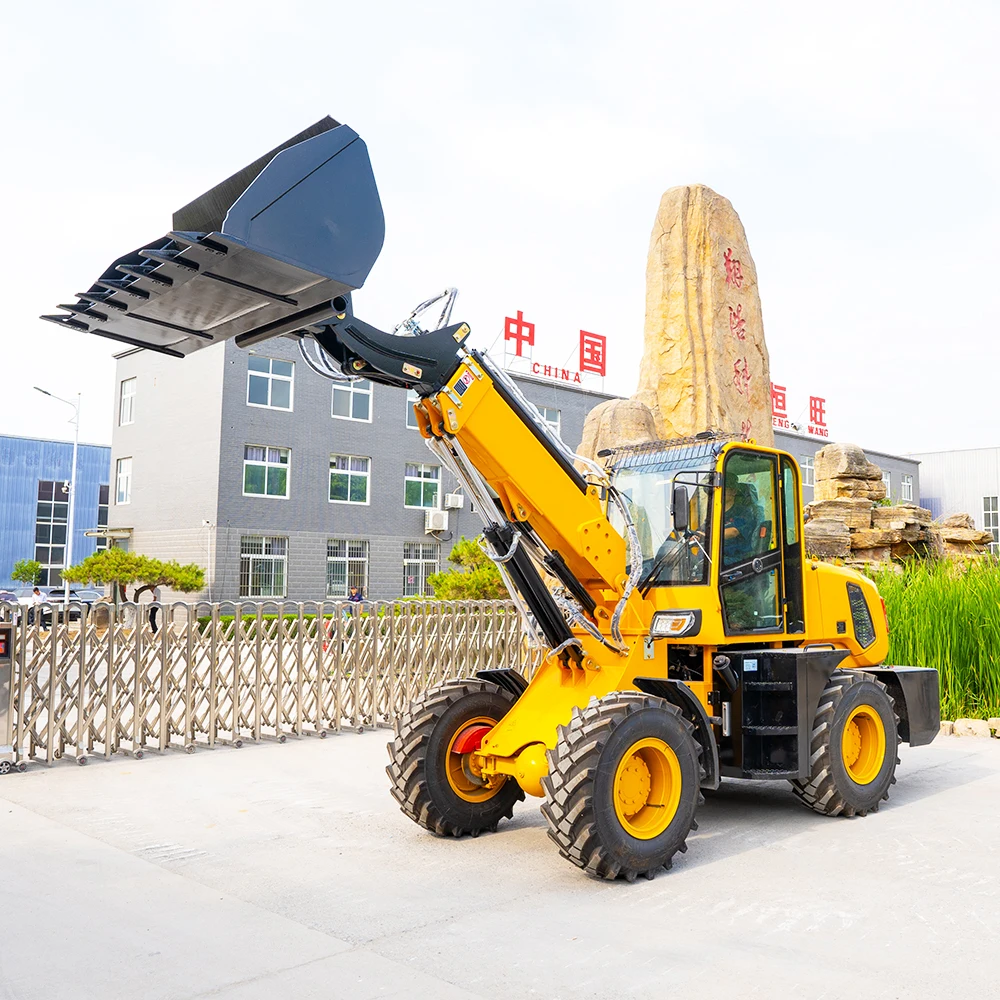Hengwang Mini Front end Loader 1ton 2ton 3ton compact Telescopic Wheel Loader Small telescoping articulated loaders Telehandler