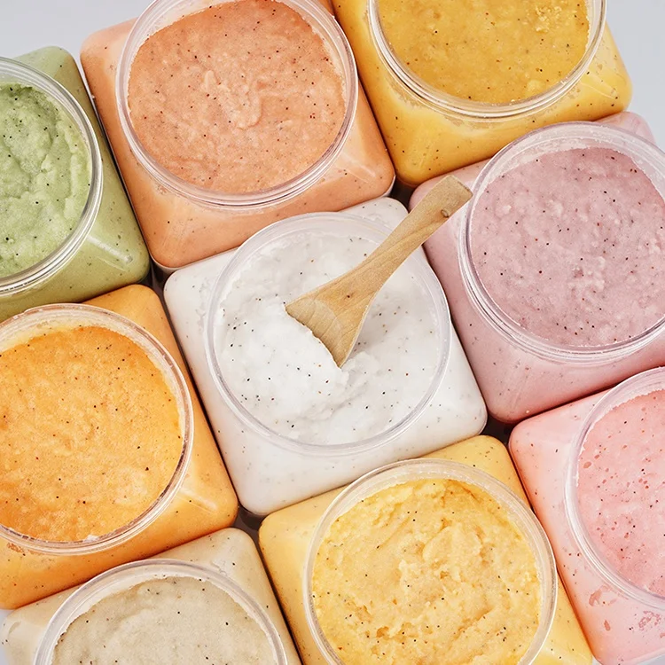 Korean Private Label Natural Fruit Blueberry Whitening Custom Shea Butter Exfoliator Face And Body