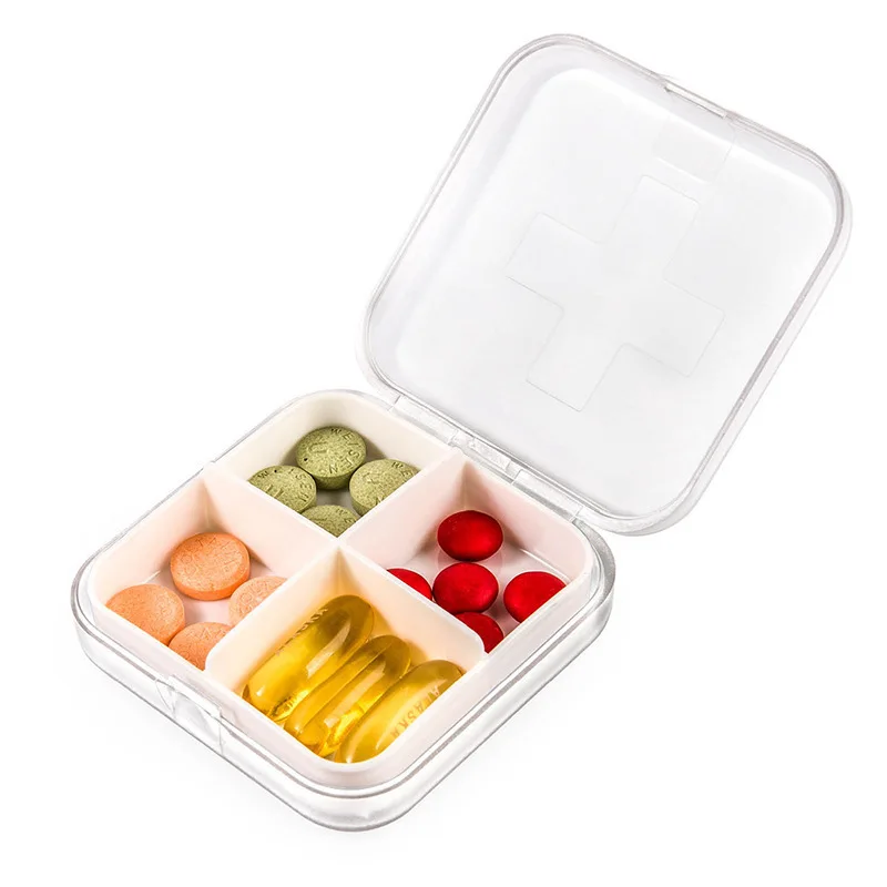 Mini Portable Plastic Pill Organizer Medicine Case Pill box for Daily and Travel Use