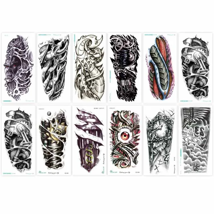 Whole Arm Horror 10 Designs Waterproof Temporary Body Art Sticker & Decal For Men & Women