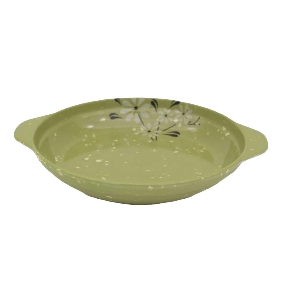 Melamine Double Ear Plate Garden Rice Plate China-Chic Style Tableware Spicy Mixing Plate Cover Rice