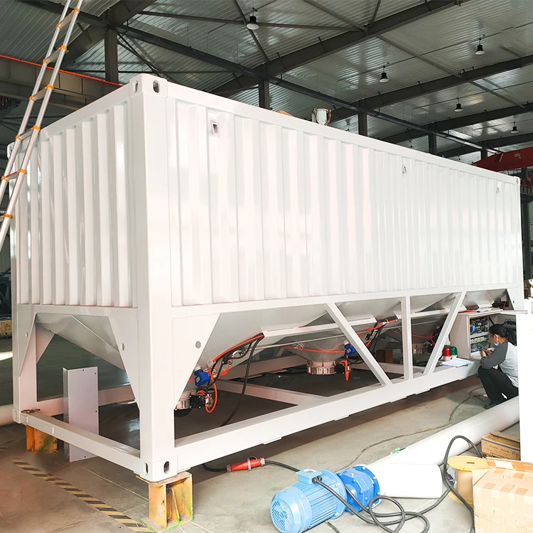 Portable 100 ton silo bulk cement storage container type horizontal cement silo
