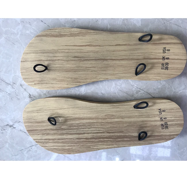 travel and party high elastic wood eva rubber sole outsole flip flop sole 3 loops and 5 loops