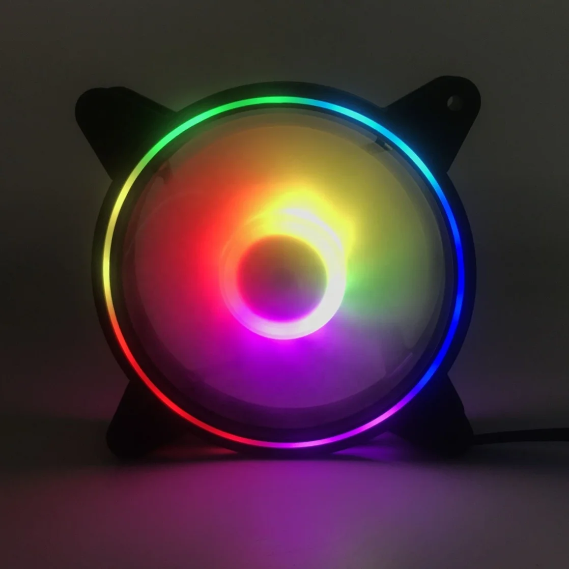 Двойной кольцевой светлый дизайн для игрового ПК крутой Корпус rgb вентилятор PWM