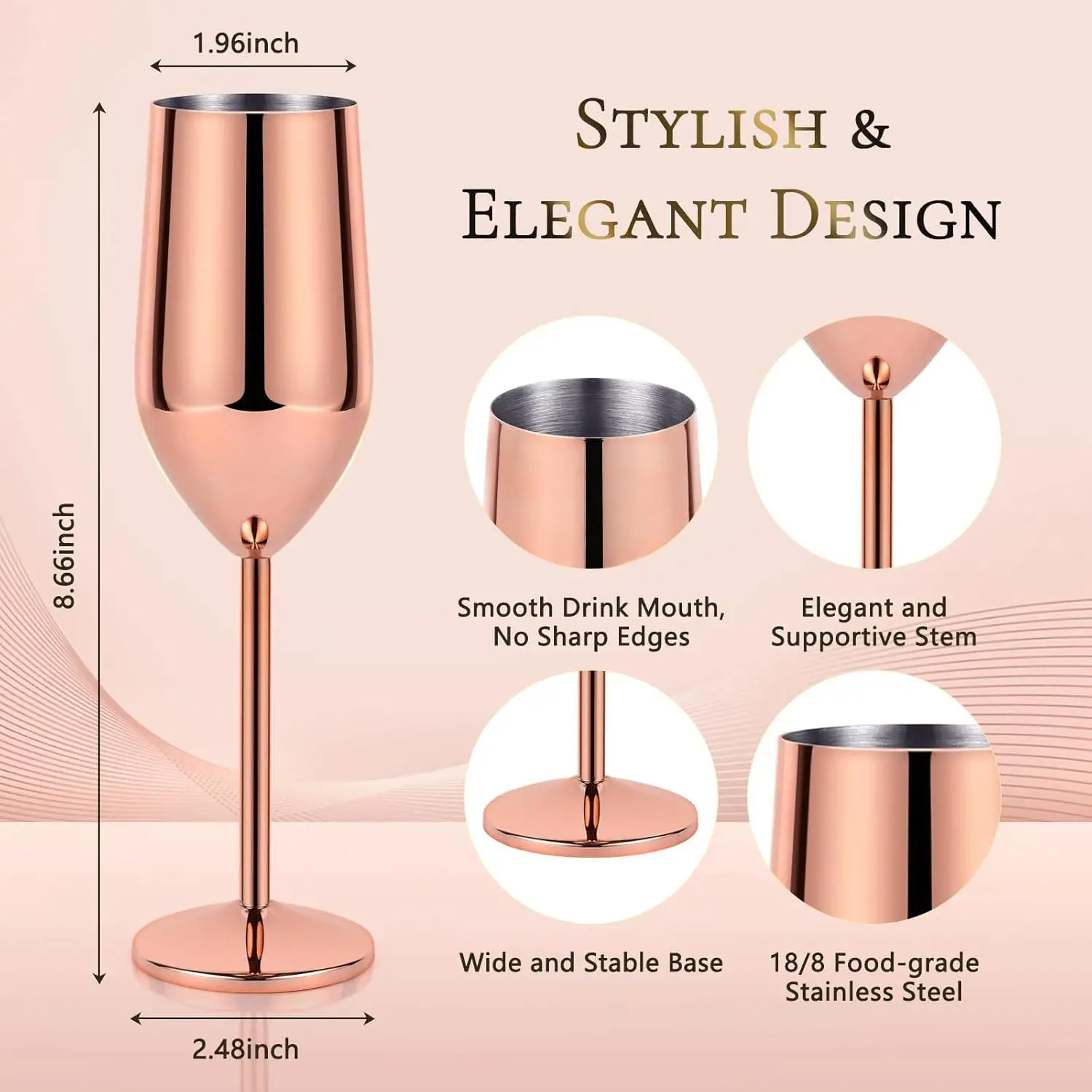 Cross-border Hot-selling High-looking Red Wine Goblets European-style Stainless Steel Popular Wholesale