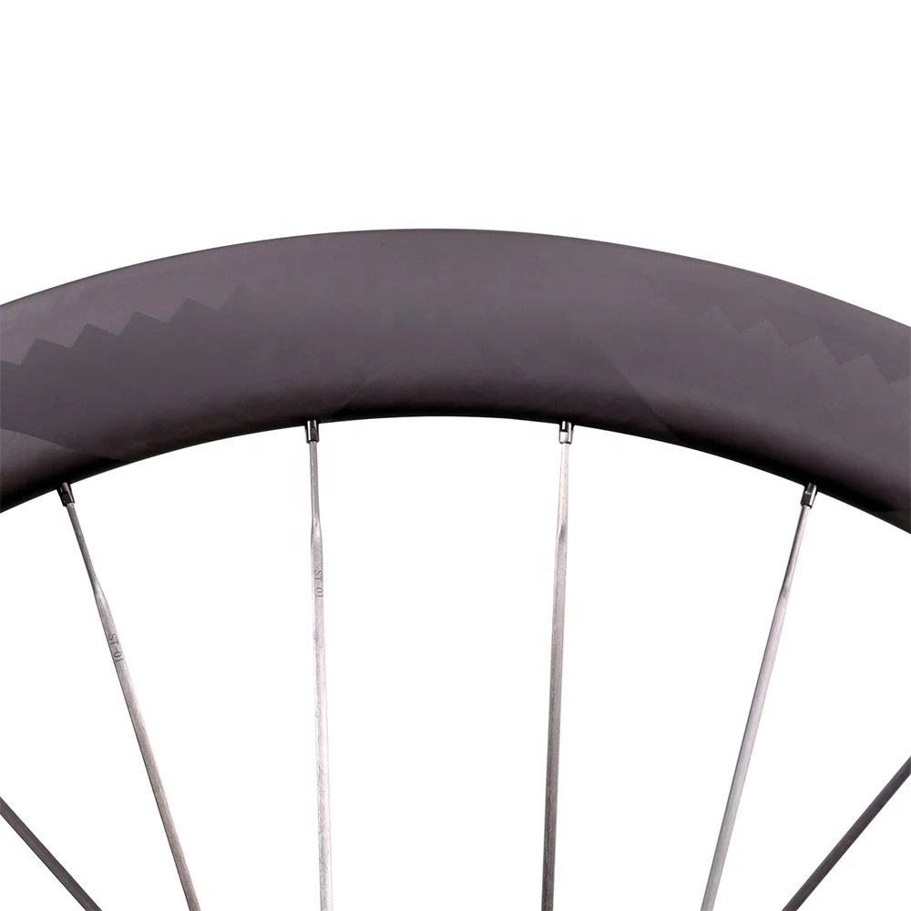 Carbon disc brake clincher wheel 12K twill weave