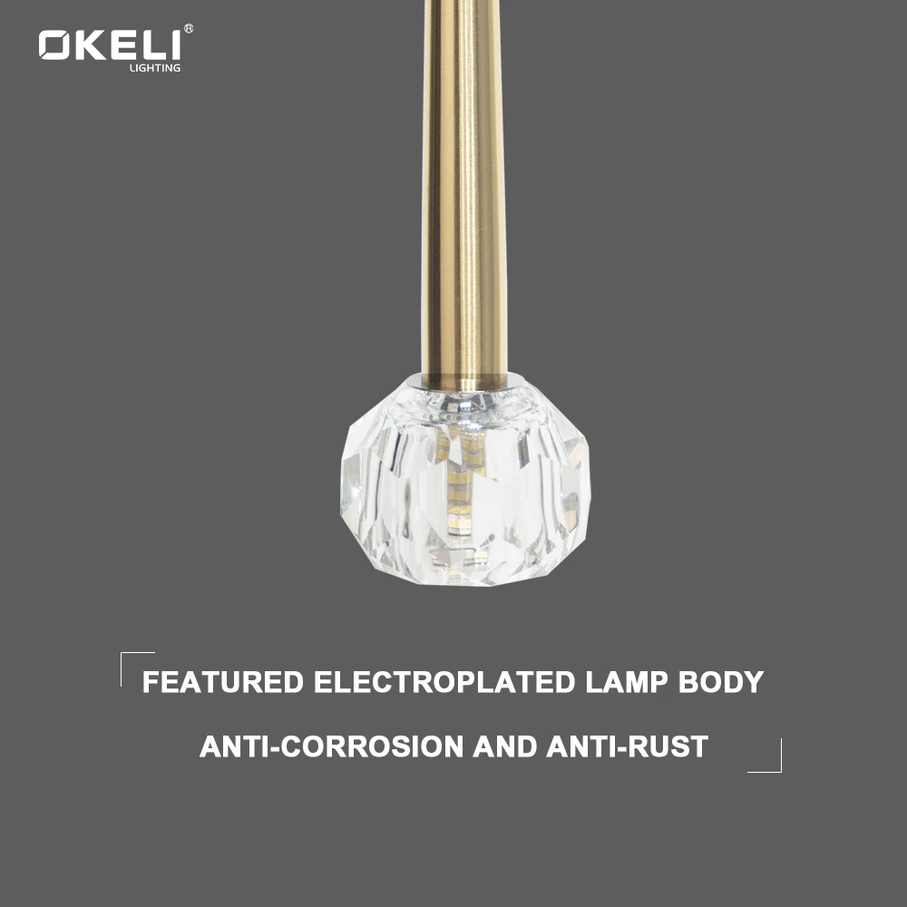 OKELI Indoor Hotel Modern Small Single Head Ceiling Light Kitchen Led Chandelier