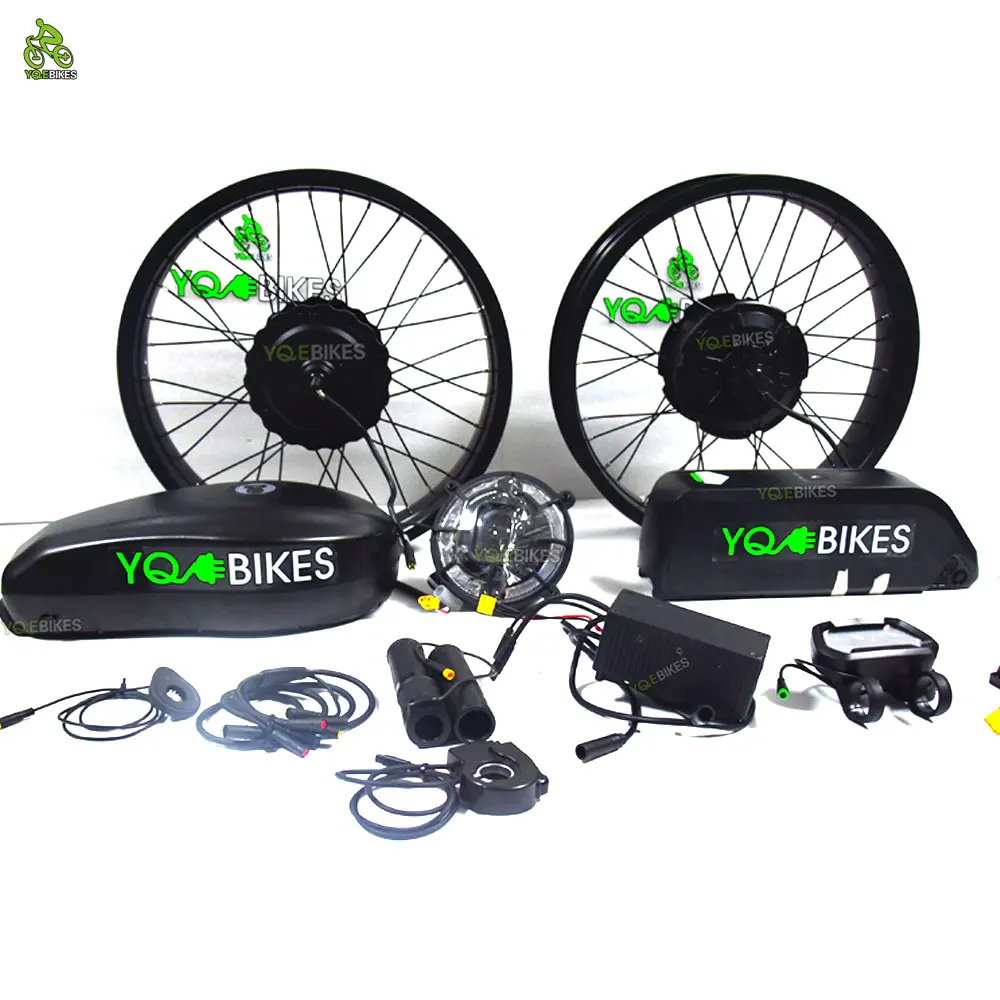 Fit 20inch DIY Dual Drive Power System Ebike  3000W Other Electric Bicycle Parts Electric Bike Conversion Kit YQEBIKES