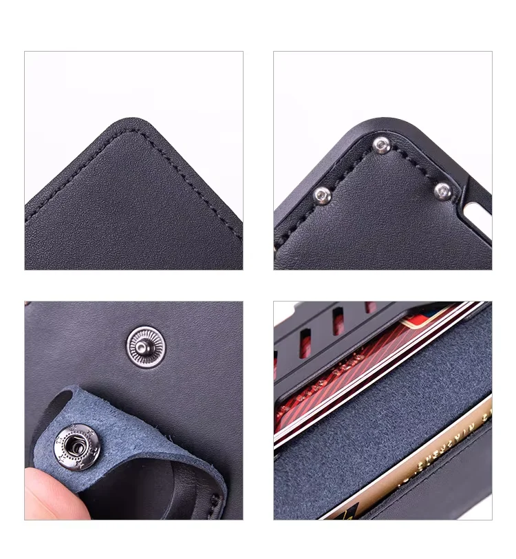 Aluminum Metal RFID Blocking Wallets Women Money Clip Multicard Smart Wallets For Men