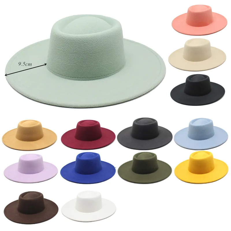 JAKIJAYI 2025 winter collection western fedora hat felt wide brim cowboy wool felt hat cowgirl boater hat felt woman