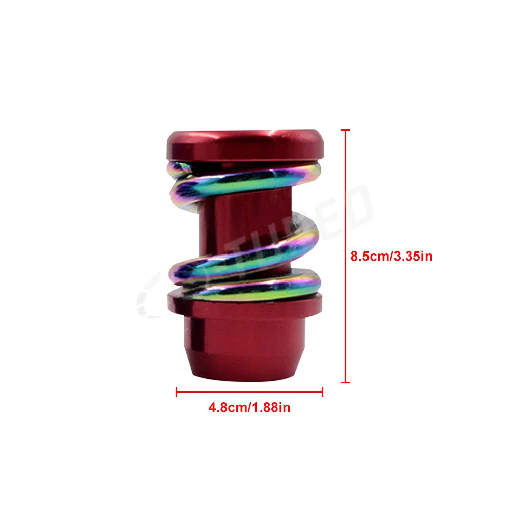 JDM Neo Chrome Spring Shift Knob With MOM* Logo Gear Knob Metal Shifter Lever Head Universal For Honda Toyota Subaru Mitsubishi