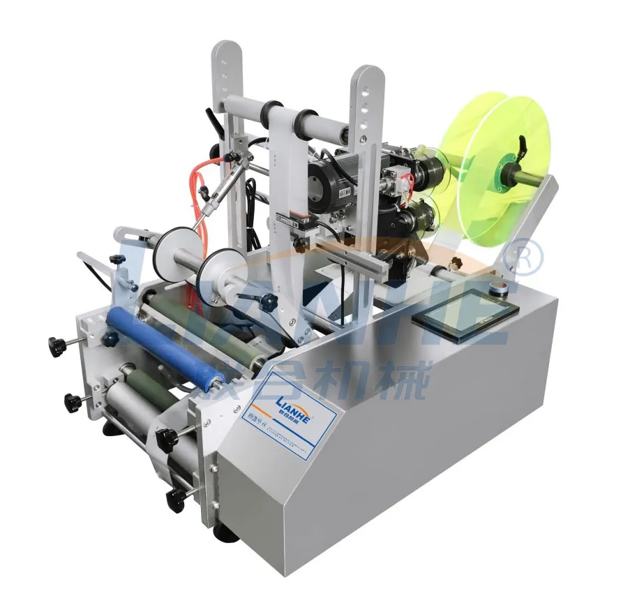 LIANHE Semi Automatic Bottle Jar Labeling Machine Manufacturing Production Line