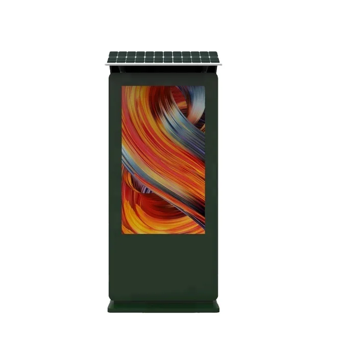 60 Inch TFT LCD tv Solar Charging Monitor Outdoor Display Digital Signage with Waste Container