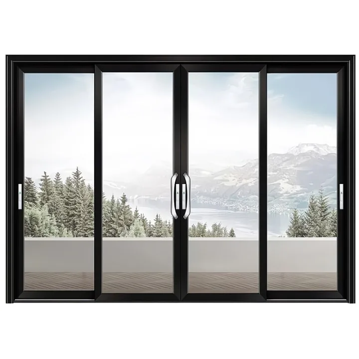 Exterior Conceal Stacking Sliding Patio Door Large Double Tempered Aluminum door Hidden Glass Pocket Slide Doors Inside
