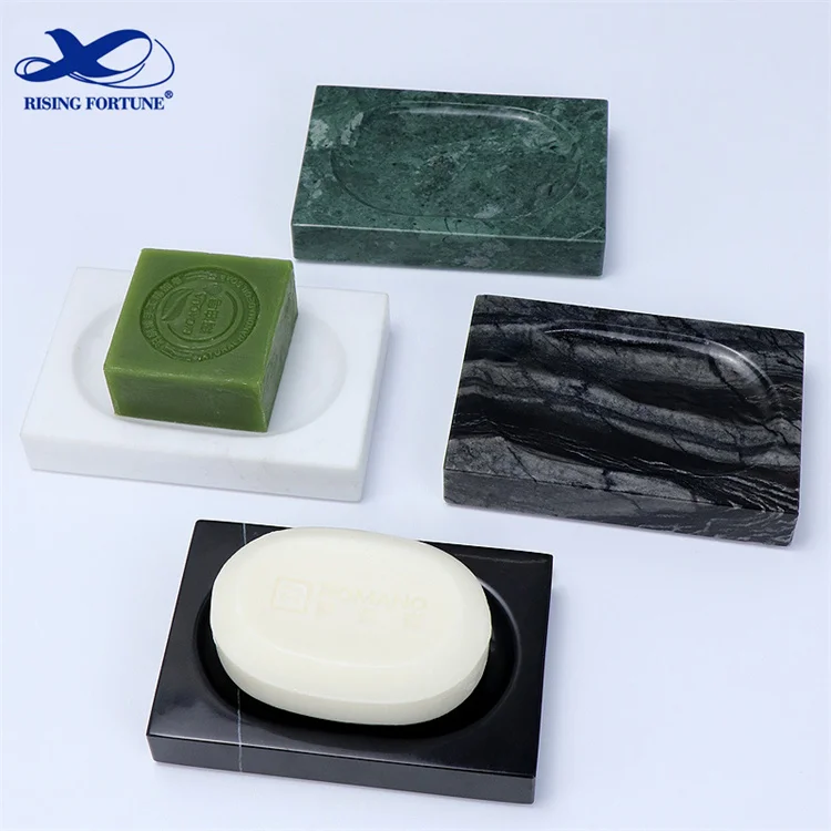 Handicraft Toilet Bathroom Natural Black Marble Stone Shower Bar Soap Tray Single Scallop Soap Dish