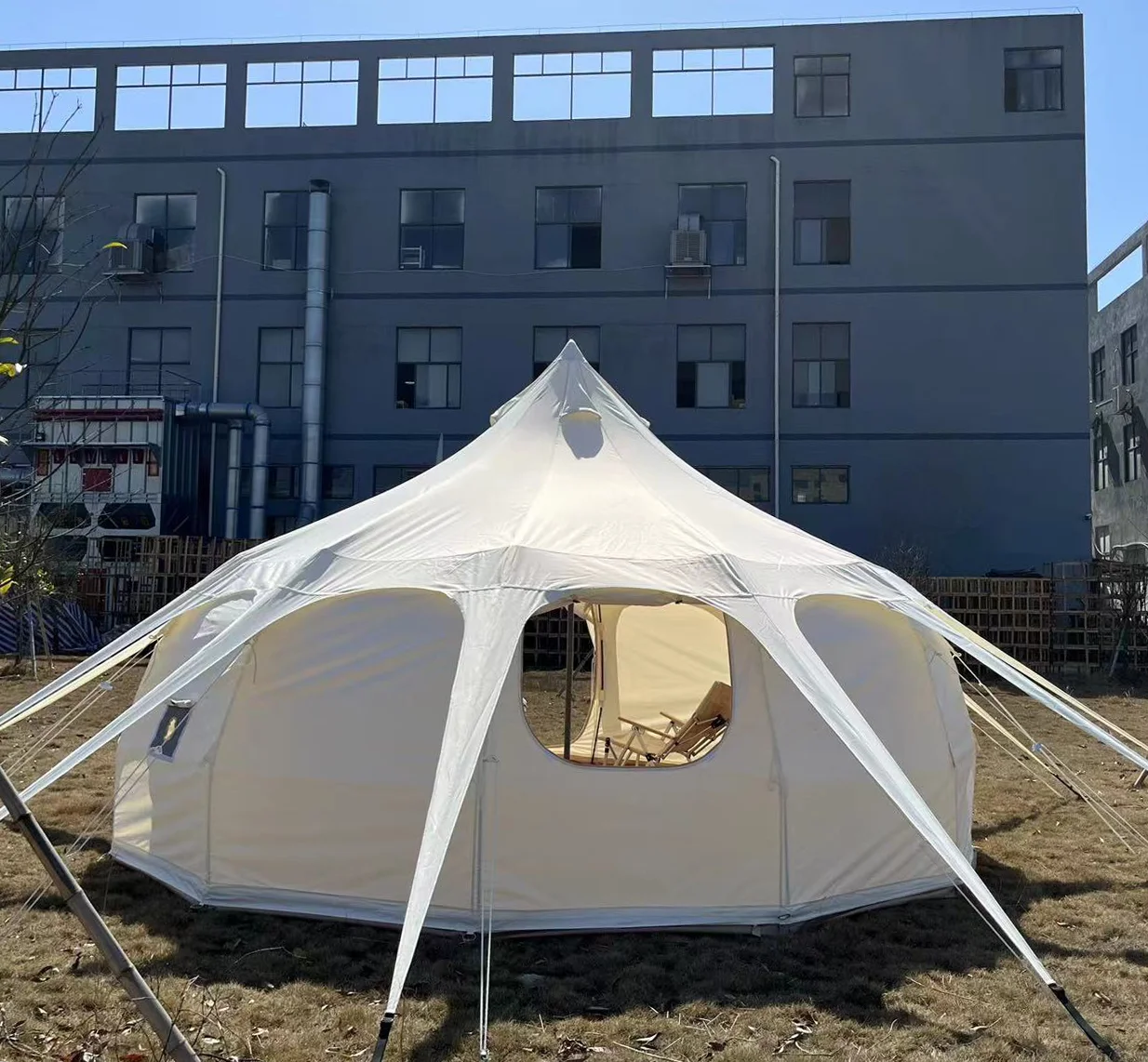 Large Space Waterproof 3m 4m 5m 6m 7m Cotton Canvas Bell Tent for Glamping