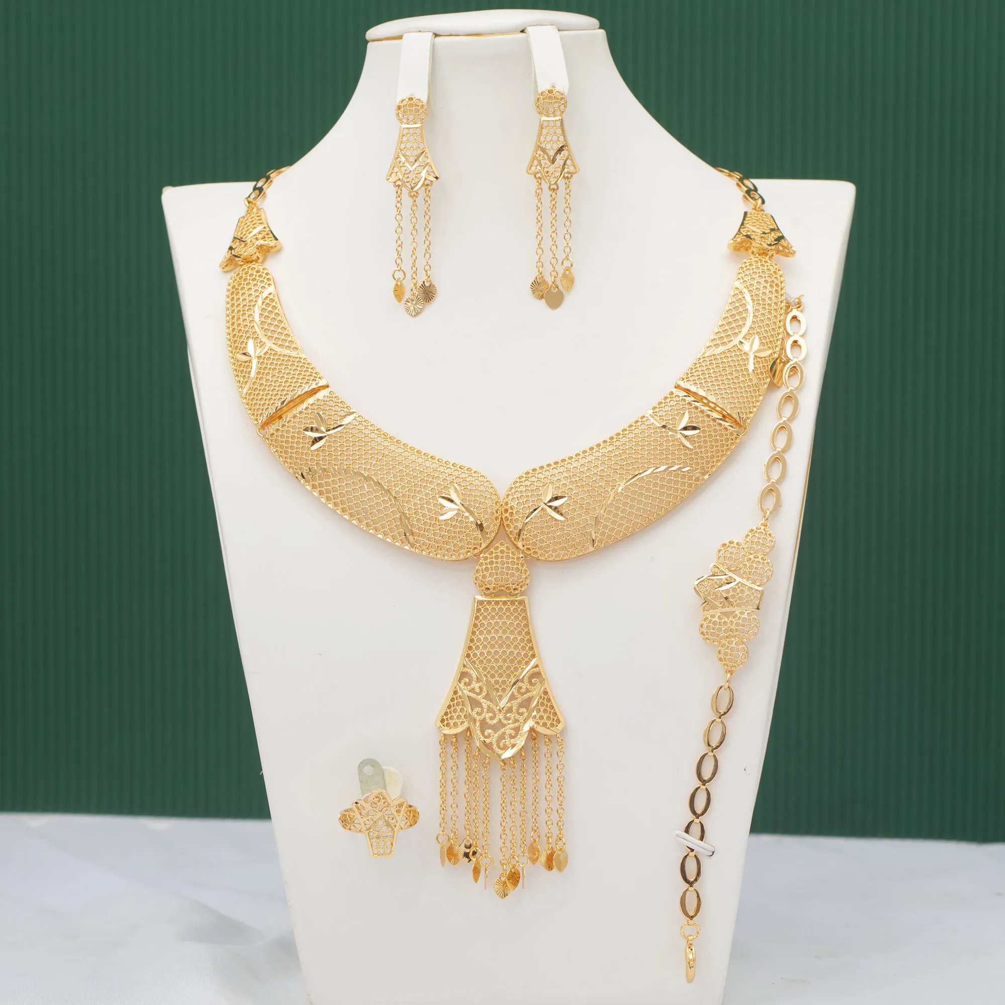 african brass jewelry 24 k gold plated bridal jewelry set fashion jewelry necklaces for women