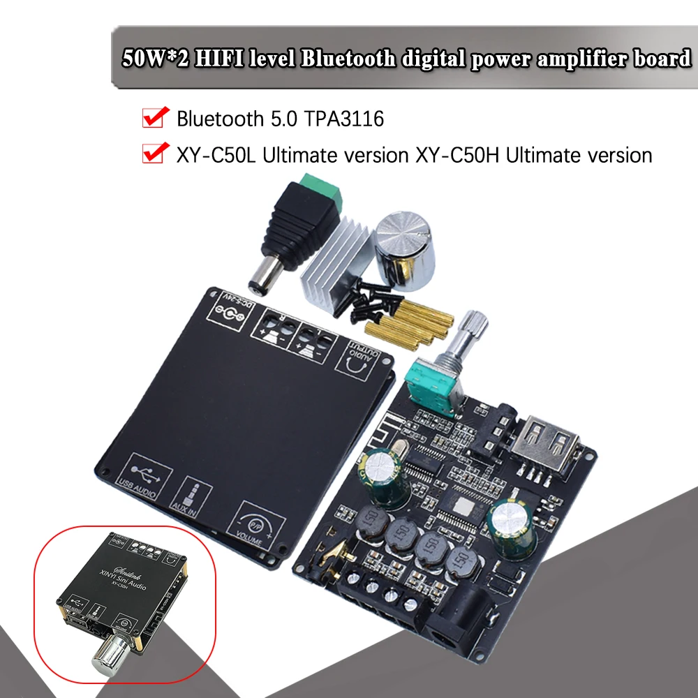 XY-C50L 3 5 мм USB приложение мини 0 50 Вт беспроводной аудио цифровой усилитель мощности стерео Плата