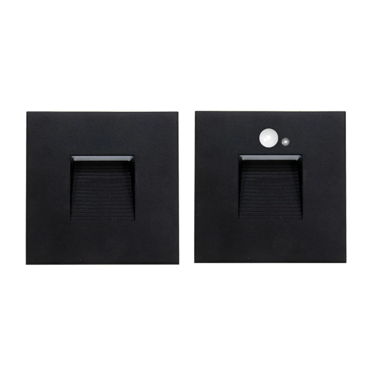 1W 2W Square Step Wall Light House Home Stairs Wall Light AC220V Automatic Led Motion Sensor Stair Light For Corridor