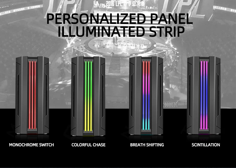  Рассвет закаленное стекло 6*12 веер матрица Средняя башня RGB светодиодный компьютер ПК корпус микро Atx игровой Корпус и