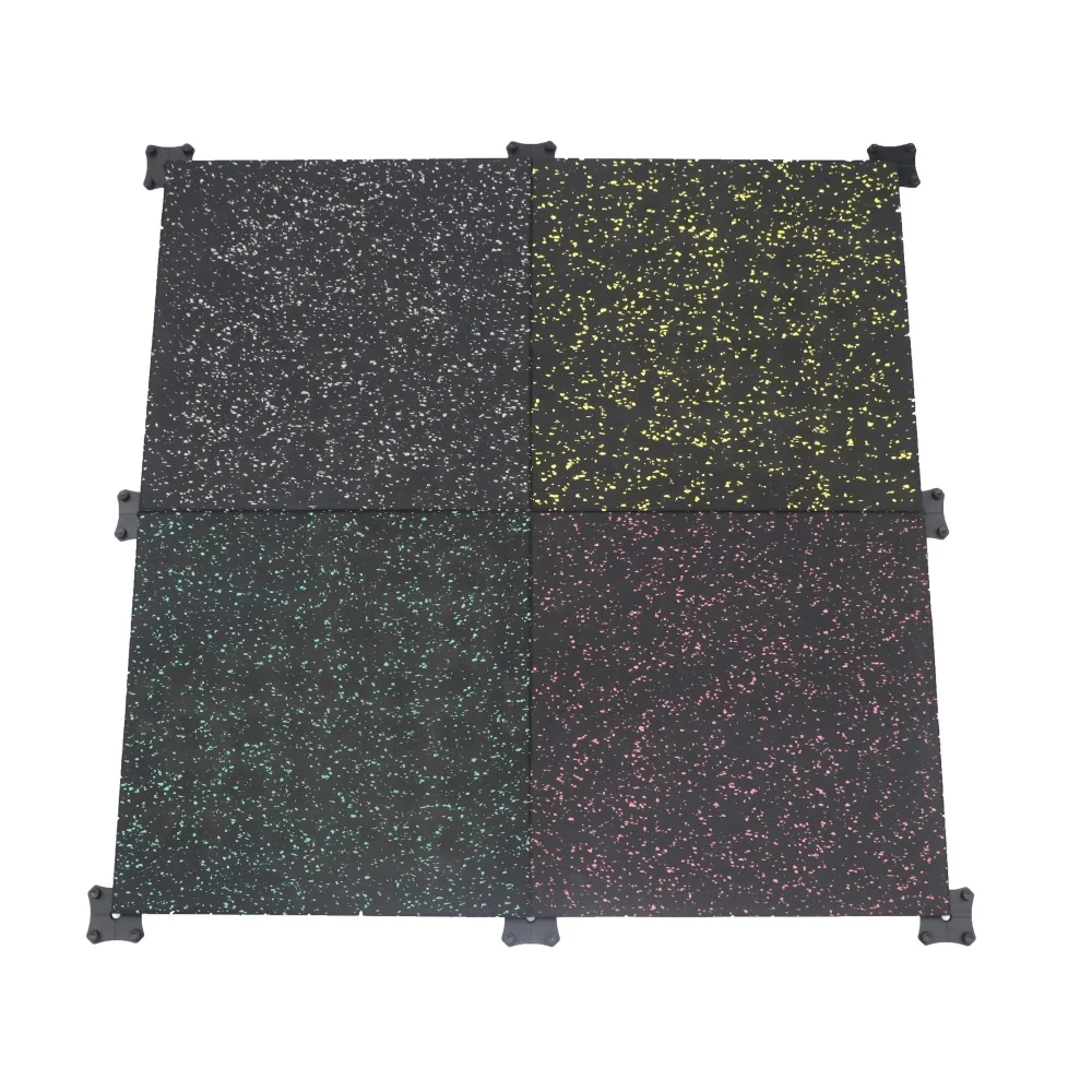Black+EPDM Anti-Shock Anti-Slip Rubber Gym Mat Sports Flooring Fadeless with Long Warranty for Exercise CE ROHS Compliant