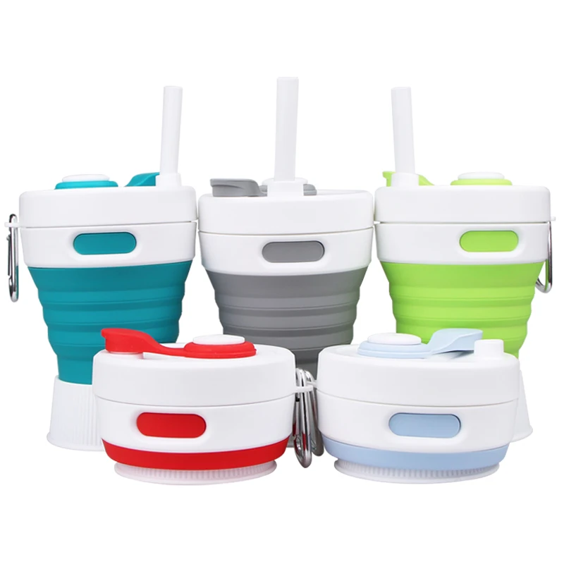 
450ml collapsible silicone travel promotional Custom mug coffee 