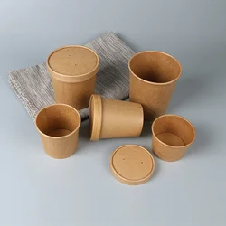 disposable 8 12 16 24 32 oz paper packaging cup bowl noodle bowl with lid ,to go cups paper soup containers with lids